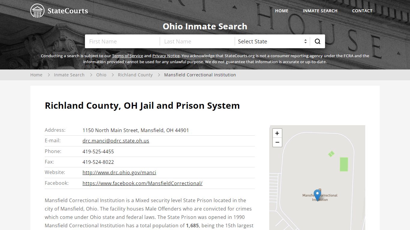 Mansfield Correctional Institution Inmate Records Search ...