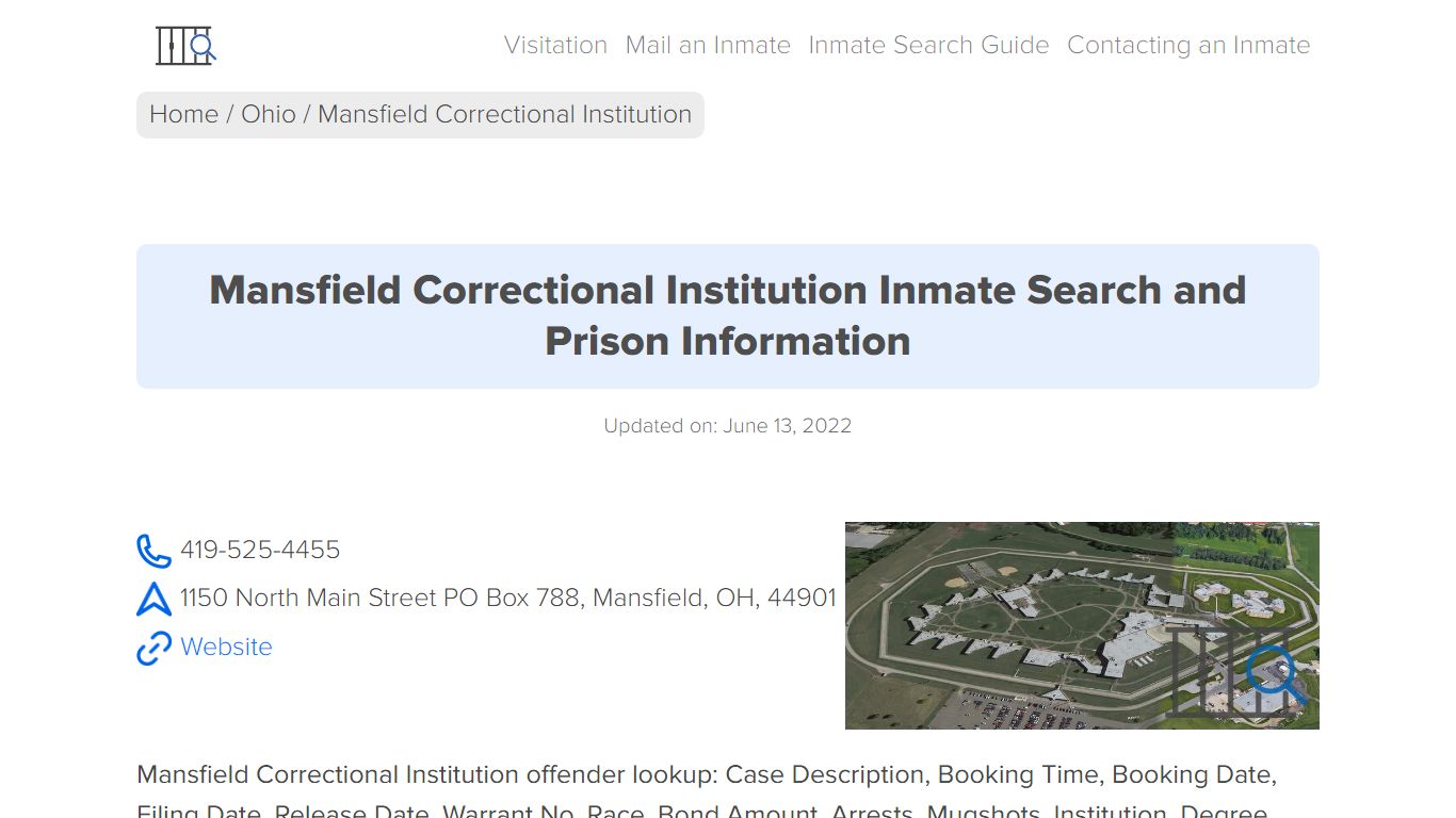 Mansfield Correctional Institution Inmate Search ...